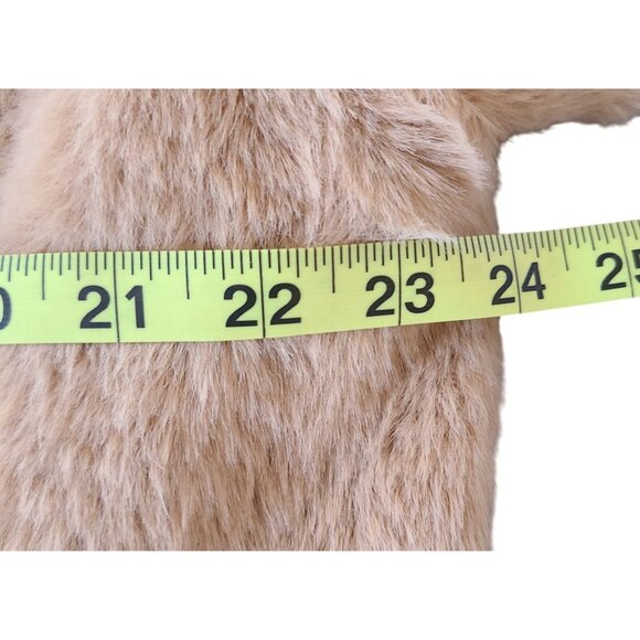 DKNY Women's Faux Fur Coat Camel Size XXL Beige Long Sleeve Button Up - Picture 15 of 16